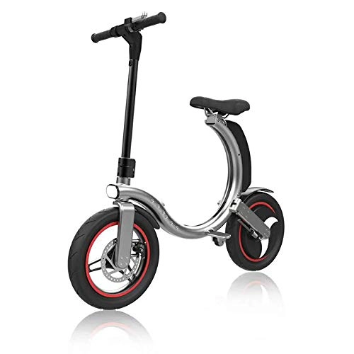 Bici elettriches : L&U Scooter Elettrico - Scooter Pieghevole Portatile - Bicicletta Leggera Pieghevole in Alluminio - Scooter per Adulti, 350 W, 36 V, Silver