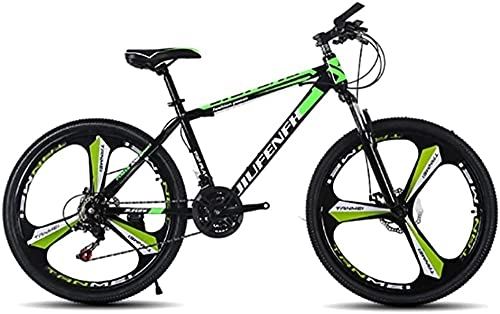 Bici elettriches : La nuova bici da montagna da 26 pollici Premium Cross-Country Mountain Bike 27 velocità deragliatore posteriore anteriore e posteriore freni a disco sospensione-verde 24 velocità 24 pollici