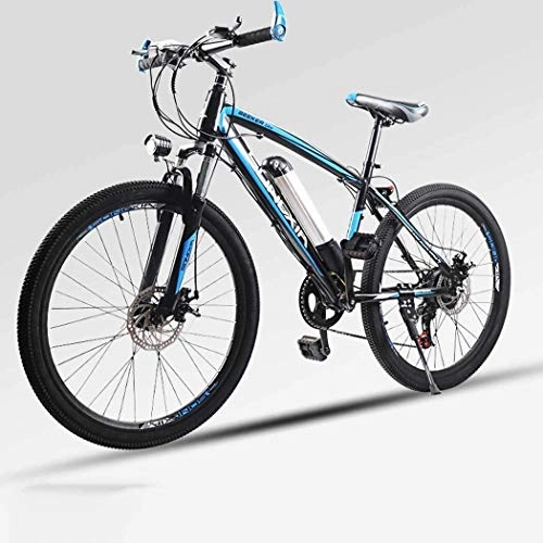 Bici elettriches : LAMTON Bici elettrica, 26" Mountain Bike for Adulti, all Terrain Biciclette, 30 km / H Safe Speed 100 km Endurance Rimovibile agli ioni di Litio, Smart-Bici (Colore : Blue A2)