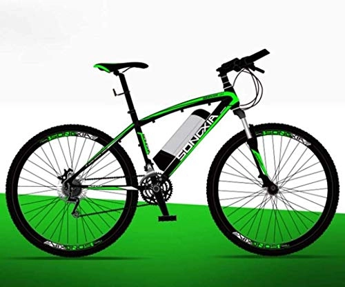 Bici elettriches : LAMTON Bici elettrica, 26" Mountain Bike for Adulti, all Terrain Biciclette, 30 km / H Safe Speed 100 km Endurance Rimovibile agli ioni di Litio, Smart-Bici (Colore : Green A1, Taglia : 36V / 26IN)