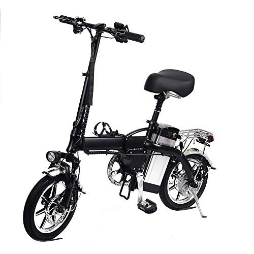Bici elettriches : Lamtwheel - Bicicletta elettrica da città, pieghevole, con motore senza spazzole 350 W e batteria al litio da 48 V 10 Ah, tre modalità (fino a 35 km / h)