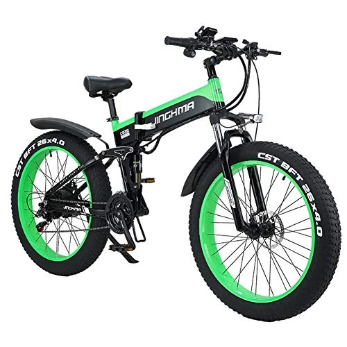 Bici elettriches : Lamyanran Bicicletta Elettrica Pieghevole Adulto 1000W Bicicletta elettrica, Folding Mountain Bike, Fat Tire 48V 12.8AH Bici Elettriche