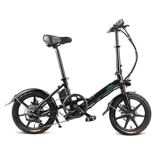 Bici elettriches : LANGSTAR FIIDO D3S Ebike, Bici elettrica Pieghevole con Faro LED per Adulti, Biciclette elettriche Anteriori e Posteriori a Disco 7.8Ah-Nero