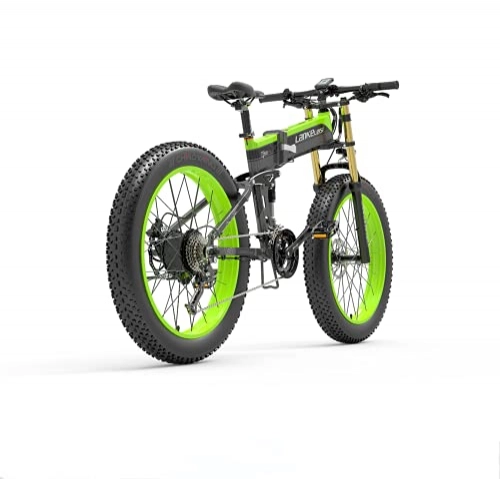 Bici elettriches : LANKELEISI Bicicletta Elettrica per Adulti, 48V 14.5AH 1000W XT750PLUS Bicicletta Elettrica Tutto Tondo, Bicicletta Elettrica Pieghevole da 26*4.0 Fat Tire Mountain (Verde, Nessuna batteria di riserva)