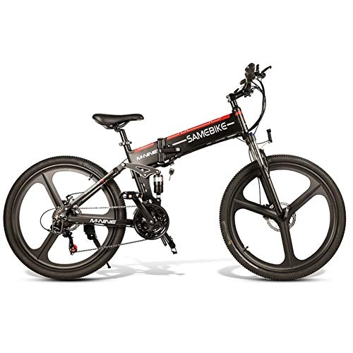 Bici elettriches : LCLLXB 26 Pollici Fat Tire Electric Bike 350W 48V Snow E-Bike 21 velocità Beach Cruiser Mens Women Mountain e-Bike Pedal Assist, Batteria al Litio Freni a Disco Idraulici, Black