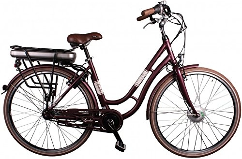 Bici elettriches : Leader Traveler 28 pollici 48 cm Donna 7 G freni a disco Bordeaux