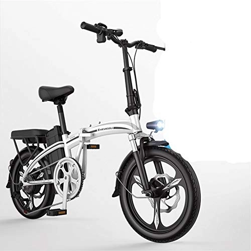 Bici elettriches : Leggero e Piegatura di Alluminio E-Bike con i Pedali di Alimentazione Assist e 48V agli ioni di Litio Bici elettrica con Motore Hub 14 Pollici Ruote e 400W