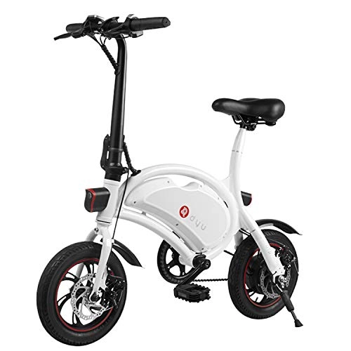 Bici elettriches : LFANH Bici Elettrica Pieghevole, Bici da 12"per Adulti, velocità Fino A 25 Km / H, 36V 10Ah Batteria, Biciclette Elettriche con Pedale, E-Bike in Città per Adulti Unisex Pendolari, Bianca