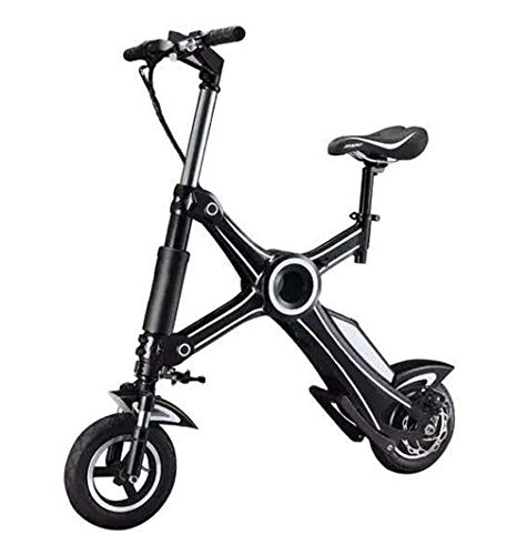 Bici elettriches : LHY RIDING Auto elettrica Pieghevole da 10 Pollici - Bicicletta elettrica - Mini Bicicletta elettrica - Auto elettrica Batteria al Litio (Senza Batteria), Black, 12inch