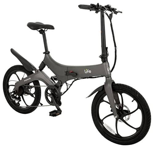 Bici elettriches : Li-Fe Force, bici elettrica pieghevole grigio opaco, Bicicletta Unisex, 20inch wheel and 14.5inch frame