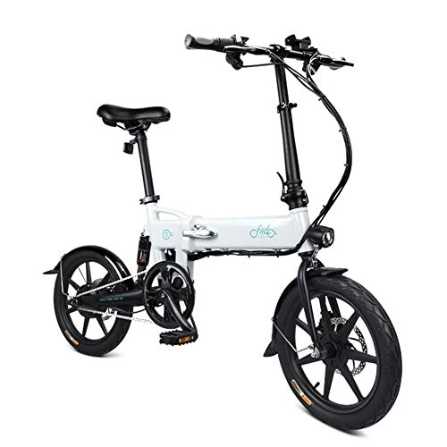 Bici elettriches : Liamostee 1 Pezzo Ruota elettrica Pieghevole Bicicletta Regolabile in Altezza Portatile per Ciclismo Bianco