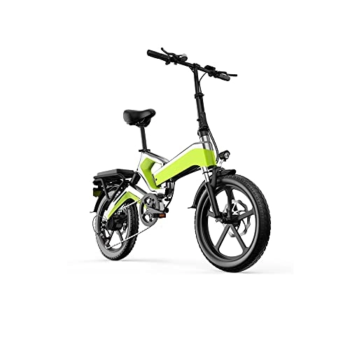 Bici elettriches : Liangsujian Bicicletta elettrica, Bike elettrica Pieghevole da 20 Pollici 48v10ah Batteria al Litio Adulto Ebike Mid 350 W Bicycle Elettrico (Color : Yellow)