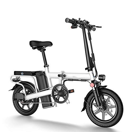 Bici elettriches : LILIJIA Biciclette Pieghevoli Elettriche per Adulti, Bici Bici Elettrica Ebike in Lega Alluminio 350W Rimovibile 48V / 20Ah Batteria agli Ioni Litio Ad Alta capacità, Bianca