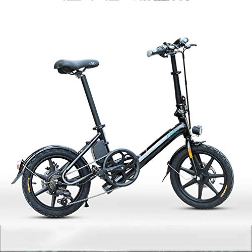 Bici elettriches : LILIJIA Mountain Bike Elettrico per Terreno in Lega di Alluminio per Adulti 14"7, 5 Ah, Ebike Pieghevole Pieghevole Leggera per Pendolarismo e Tempo Libero 250 W / 36 V, Nero, 7.5Ah