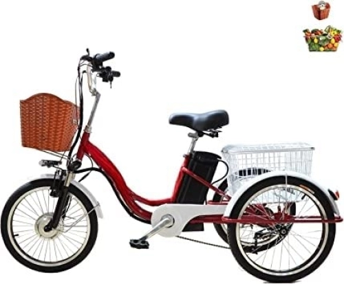 Bici elettriches : Lincheer Triciclo Elettrico per Adulti, Bici a 3 Ruote per Carrello della Spesa di Grandi Dimensioni con Coperchio, Batteria al Litio Rimovibile 48V12AH Carico Massimo 330 libbre