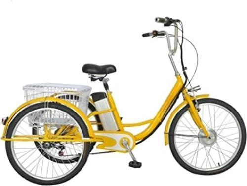 Bici elettriches : Lincheer Triciclo per Adulti 24 Pollici Bici elettrica a 3 Ruote con cestello e Batteria al Litio 48V12AH, 250 W Biciclette a Tre Ruote carico 150 kg