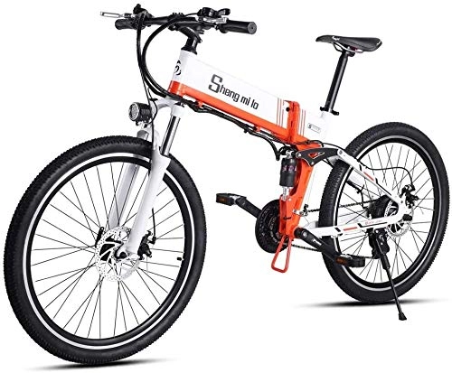 Bici elettriches : Lincjly 2020 aggiornato bicicletta elettrica 26 pollici Sospensione di montagna elettrica pieghevole 48V 13Ah bicicletta completa e corpo in alluminio 21 velocit ultra-leggero con telaio posteriore,
