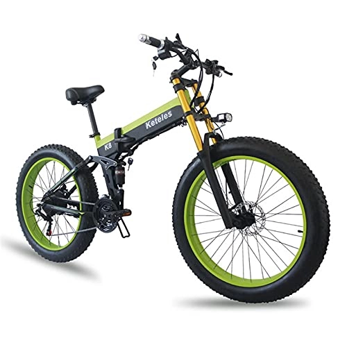 Bici elettriches : LIROUTH K8 Bici Elettrica 1000w Adulto Fat Tire Bike Mountain Bike 48v 15A / h Men (verde)