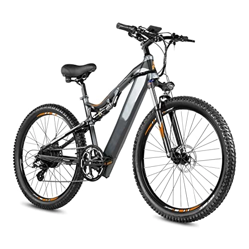 Bici elettriches : LIU Bici elettrica per Adulti 500W 48V 14.5Ah Bicicletta elettrica da 27.5 Pollici con Batteria al Litio Mountain Bike in Stock (Colore : Nero, Number of speeds : 8)