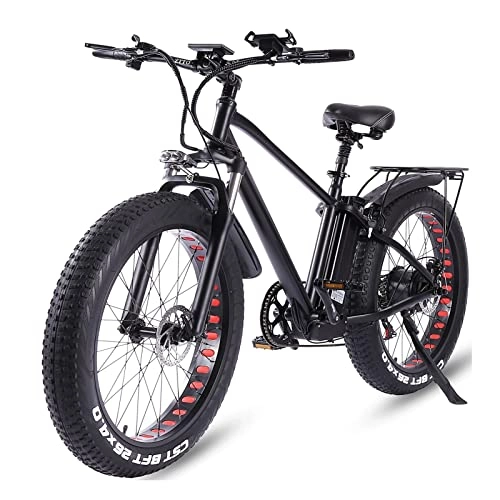 Bici elettriches : LIU Bicicletta elettrica per Adulti 750W 26'' Fat Tire Bicicletta elettrica 24mph con Batteria Rimovibile 15Ah Mountain Electric Bike (Colore : 750W 15ah)
