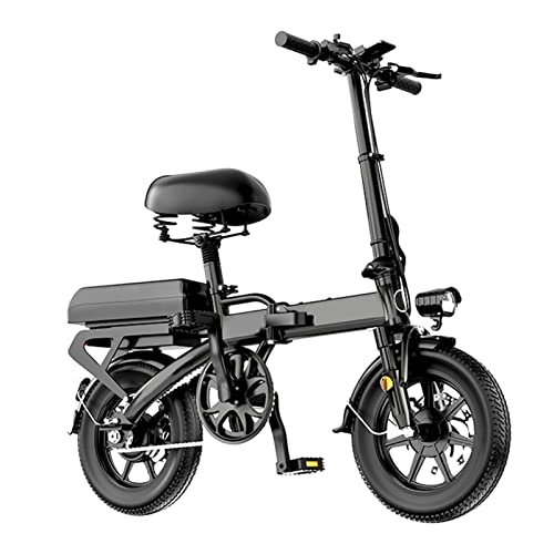 Bici elettriches : LIU Bicicletta elettrica Pieghevole della Bici elettrica for Adulti 4 8V 400W. Bicicletta elettrica Portatile con Batteria al Litio (Colore : 48V 25Ah)