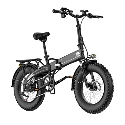 Bici elettriches : LIU Pneumatico a Grasso Pieghevole da 20 Pollici 50 Pollici Elettrico 50 0W 48V 10. Ah Mountain Ebike Snow Beach Bicycle Elettrico for Uomo / Donna (Colore : Only 1 Battery)