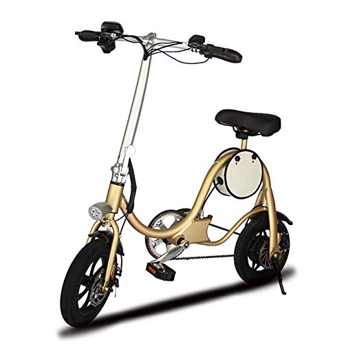 Bici elettriches : LKLKLK Mini Bicicletta elettrica Pieghevole con Batteria agli ioni di Litio Estraibile (36 V, 250 W) e Tre modalità di Funzionamento per Biciclette elettriche.