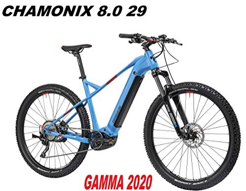 Bici elettriches : LOMBARDO BICI Chamonix 8.0 Ruota 29 CX 75NM Batteria Integrata 500WH Gamma 2020 (Blue Sky Black Red Matt, 45 CM)