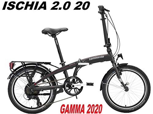 Bici elettriches : LOMBARDO BICI ELETTRICA E-Bike Ischia 2.0 Ruota 20 Pieghevole Motore 250w 35Nm Batteria Integrata 316, 8Wh 36v 8, 8ah Gamma 2020 (Titanium Matt)