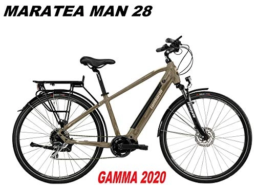 Bici elettriches : LOMBARDO BICI MARATEA Man Ruota 28 Motore 250w 80Nm Batteria 504Wh 36v 14ah Gamma 2020 (Brown Tan Matt, 53 CM)