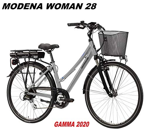 Bici elettriches : LOMBARDO BICI Modena Woman Ruota 28 Motore 250w 35Nm Batteria 417Wh 36v 11, 6ah Gamma 2020 (43 CM)