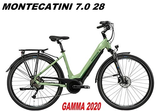 Bici elettriches : LOMBARDO BICI MONTECATINI 7.0 Ruota 28 Active Plus 50NM Batteria Integrata 400WH Gamma 2020 (Green Wood Black Matt, 48 CM)