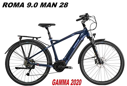 Bici elettriches : LOMBARDO BICI Roma Man 9.0 Ruota 28 Performance 63NM Batteria Integrata 500WH Gamma 2020 (Night Blue Matt, 53, 5 CM)