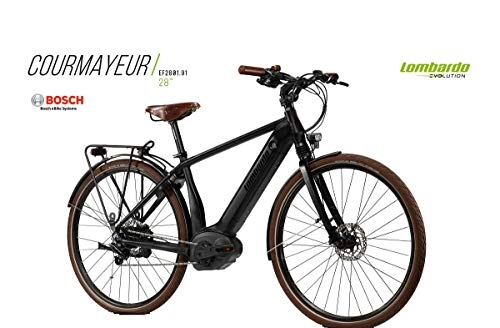 Bici elettriches : LOMBARDO EVOLUTION Bici E-Bike COURMAYEUR Ruota 28 Vintage Motore CX 75 NM MATTERIA Integrata 500 WH Gamma 2019 (56 CM)