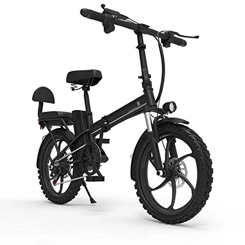 Bici elettriches : LOMJK Bici elettrica Pieghevole per Adulti, Mountain Bike da Uomo, Bici elettrica da 14 Pollici / Bike elettrica a commutazione con Motore 240W, Batteria da 48 V 12Ah (Dimensione : 40KM)