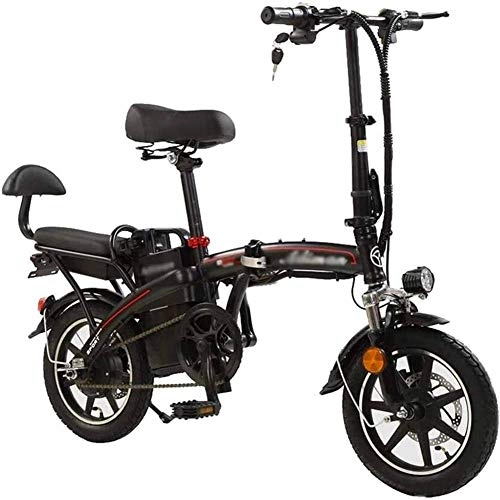 Bici elettriches : LOPP Ebike e-Bike Fast e-Bike per Adulti Bicicletta elettrica Pieghevole 48v per Uomo e Donna, con Motore 350W, Bici elettrica da 14 Pollici per Adulti, Tre modalità di Guida