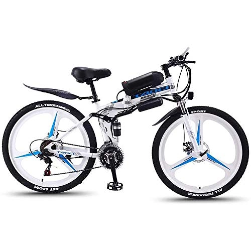 Bici elettriches : LQRYJDZ 36V 10AH Bici elettrica elettrica della Bici di Montagna 26inch Fat Tire e-Bike 21 / 27 velocit Beach Cruiser Mens Sport Mountain Bike (Color : Blue, Size : 21 Speed)