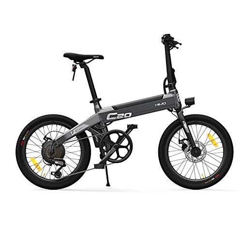 Bici elettriches : Luckguy - Bicicletta elettrica pieghevole, 25 km / h, velocità 80 km, 250 W, senza coda, grigio, 20 inches