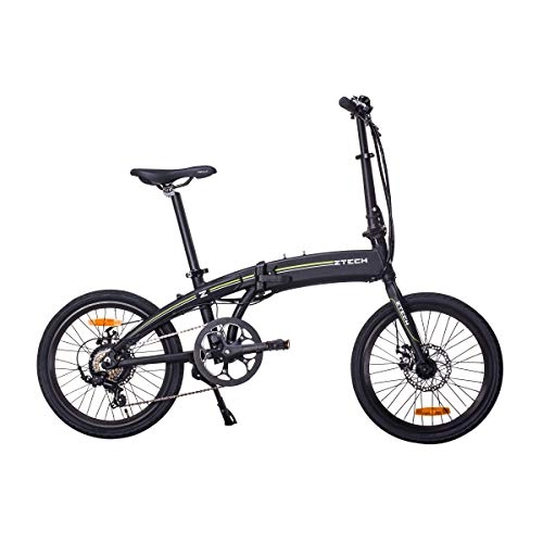 Bici elettriches : Lunex Bici Elettriche Pieghevoli E-Bike Bicicletta Elettrica pedalata assistita Shimano Caricatore USB 35km (Nero)