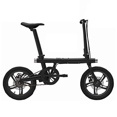 Bici elettriches : Luyuan Bicicletta elettrica a 16 Pollici Pieghevole Bicicletta elettrica 36V5 Gear Life Life Bicicletta al Litio della Batteria della Batteria, Durata 55-60km (Color : Black, Size : 130 * 30 * 97CM)