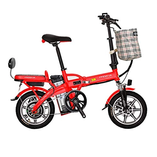 Bici elettriches : Luyuan - Bicicletta elettrica Pieghevole da 35, 6 cm, con Batteria al Litio da 48 V, per Uomini e Donne, per Adulti, Durata 45-50 km, Metallo, Bianco, 123 * 30 * 93CM