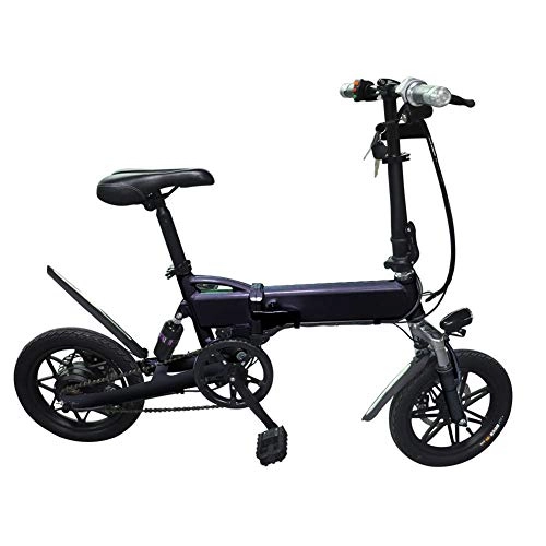 Bici elettriches : Lvbeis Adulti Bicicletta Elettrica Pieghevole Bici Pedalata Assistita City Bike Portatile velocità Fino A 25 Km / h E-Bike da Strada, Black