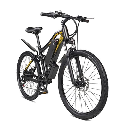 Bici elettriches : LWL Bici elettrica 500W per adulti Mountain Ebike Neve Bicicletta Sport Spiaggia Ciclismo 48V 17Ah Lega di Alluminio Bici Elettrica (Colore: Nero-2 Batterie)