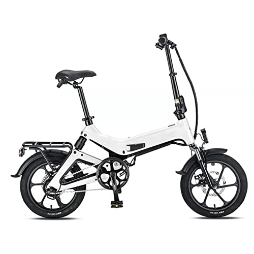 Bici elettriches : LWL Biciclette elettriche pieghevoli per adulti 16 pollici pieghevole ultra-leggero batteria al litio doppio sistema ammortizzatore bici elettrica (colore : F)