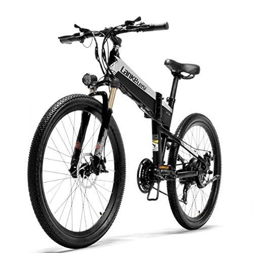 Bici elettriches : LXLTLB 26 Pollici E-Bike Mountain Bike Adulto Grande capacità Batteria al Litio 48V 10.4HA Bici Elettrica da Pieghevole Bicicletta da Montagna
