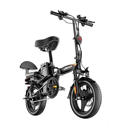 Bici elettriches : LZMXMYS Bici elettrica, Bicicletta elettrica Adulti, da 14 Pollici 48V E-Bike con 10-25Ah Batteria al Litio, Citt Biciclette velocit Massima 30 km / h, Freno a Disco (Size : 10AH)