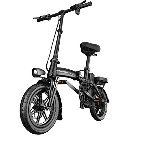 Bici elettriches : LZMXMYS Bici elettrica, Bicicletta elettrica Pieghevole for Gli Adulti, 14" Bicicletta elettrica / Percorso di Lavoro Ebike con 400W Motore, Rimovibile 48V30AH Acqua e la Batteria al Litio a Prova di