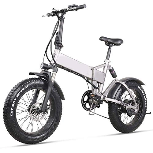 Bici elettriches : LZMXMYS Bici elettrica, Folding Bike Electric City Commuter Ebike 20 Pollici 500w 48v 12.8ah elettrica della Bici della Bicicletta Batteria al Litio Pieghevole della Montagna con Il Sedile Posteriore