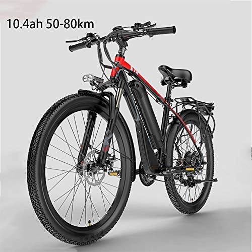 Bici elettriches : Macro Bicicletta elettrica 26 '' Mountain Bike elettrica 400w 120 km Adulti Ebike con Rimovibile Batteria 10, 4 / 12Ah, 2 Ruote Ammortizzatore per spostamenti in Bici all'aperto, 3