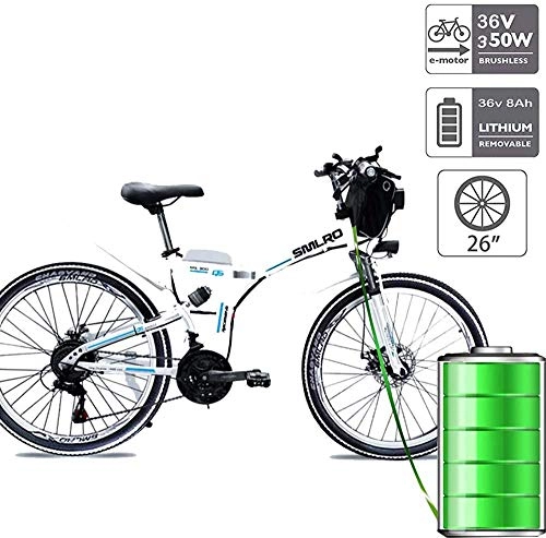 Bici elettriches : Macro Bicicletta elettrica Pieghevole nel 2020 VTT, 36V Batteria di Litio 8AH / 10Ah / 15Ah Pneumatici per Biciclette elettriche 26 Ebike con 350W Motore brushless 21 e la velocità, 36V 35.